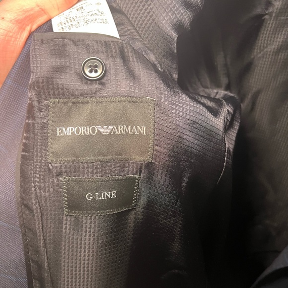 Emporio Armani G Line Super 140's Navy Plaid Blazer US 40 EU 50 Wool - Picture 7 of 14